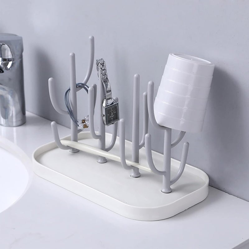 Pujito Baby Bottle Drying Rack with Tray, Creative Tree Branch Baby Bottle Dryer Holder for Bottles, Teats, Cups, Pump Parts and Accessories (1 Pc, Beige) - Image 3